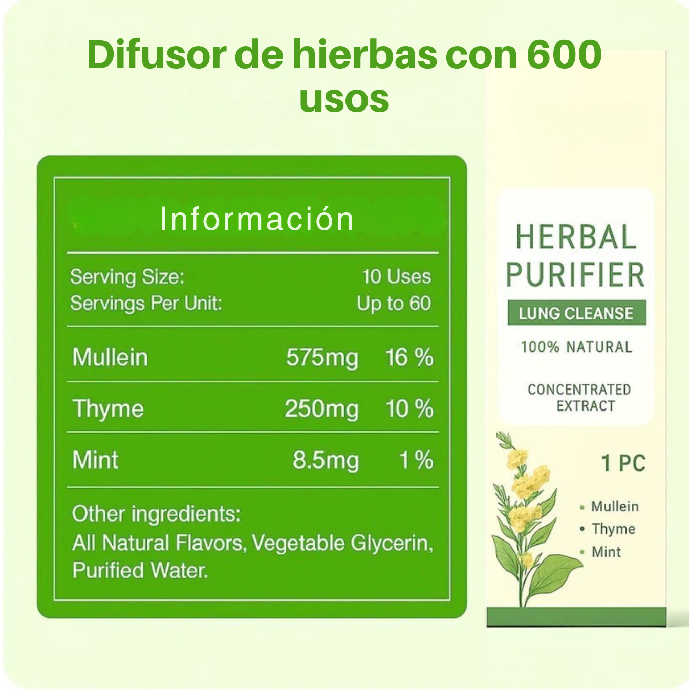 Stick Herbal Relajante: Alivia los pulmones, desintoxica y refresca el aliento