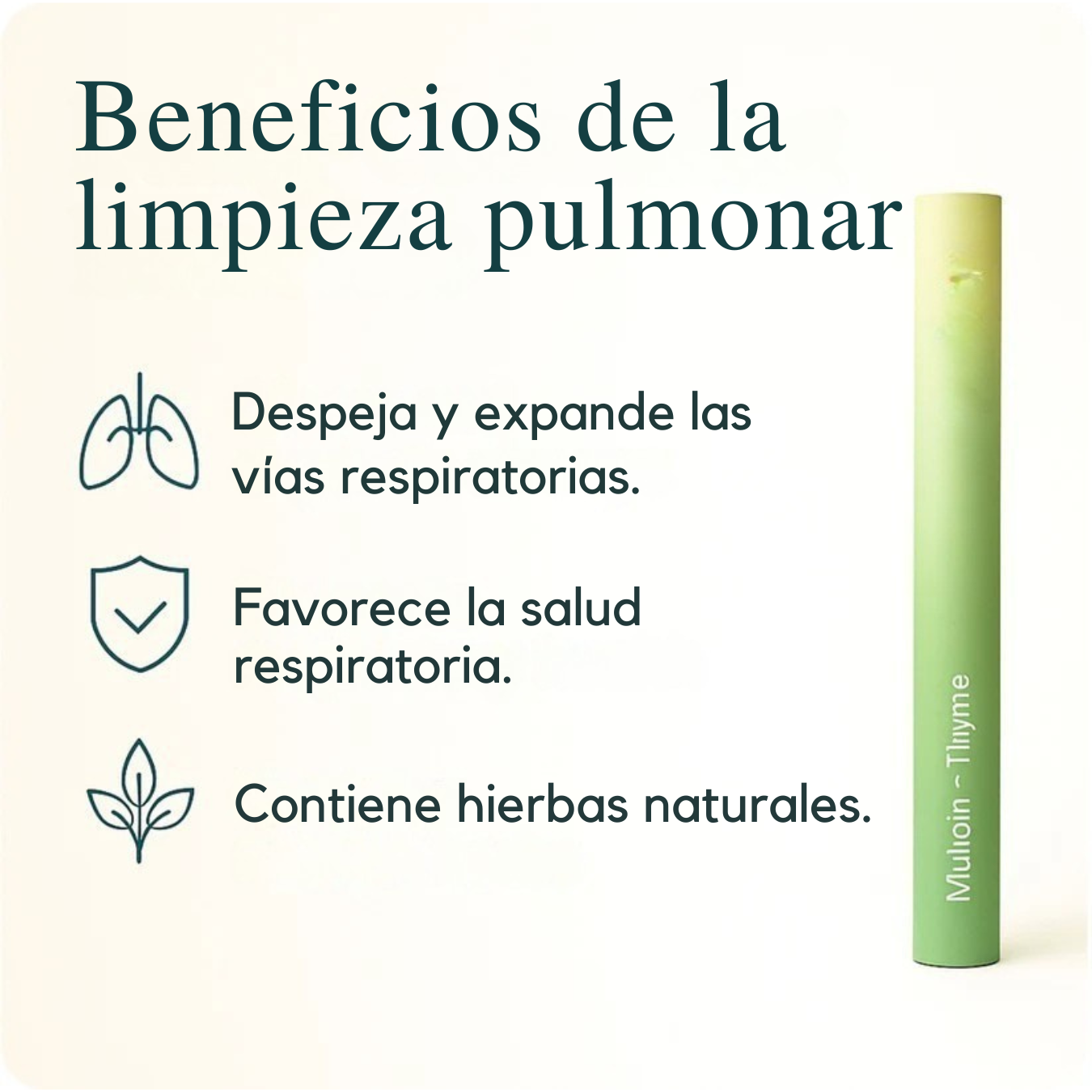 Stick Herbal Relajante: Alivia los pulmones, desintoxica y refresca el aliento